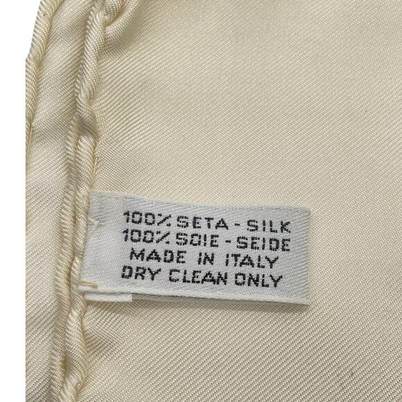 CHANEL Coco Mark Ivory x Multicolor Chain Pattern Square Silk Scarf /W Box - Picture 9 of 11